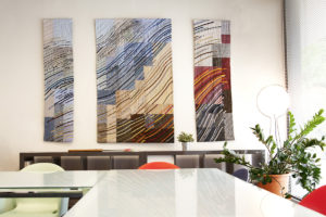 sabine cibert, art contemporain, art textile grands formats, Showroom Galerie 7 partitions textiles, itinéraire grand format,